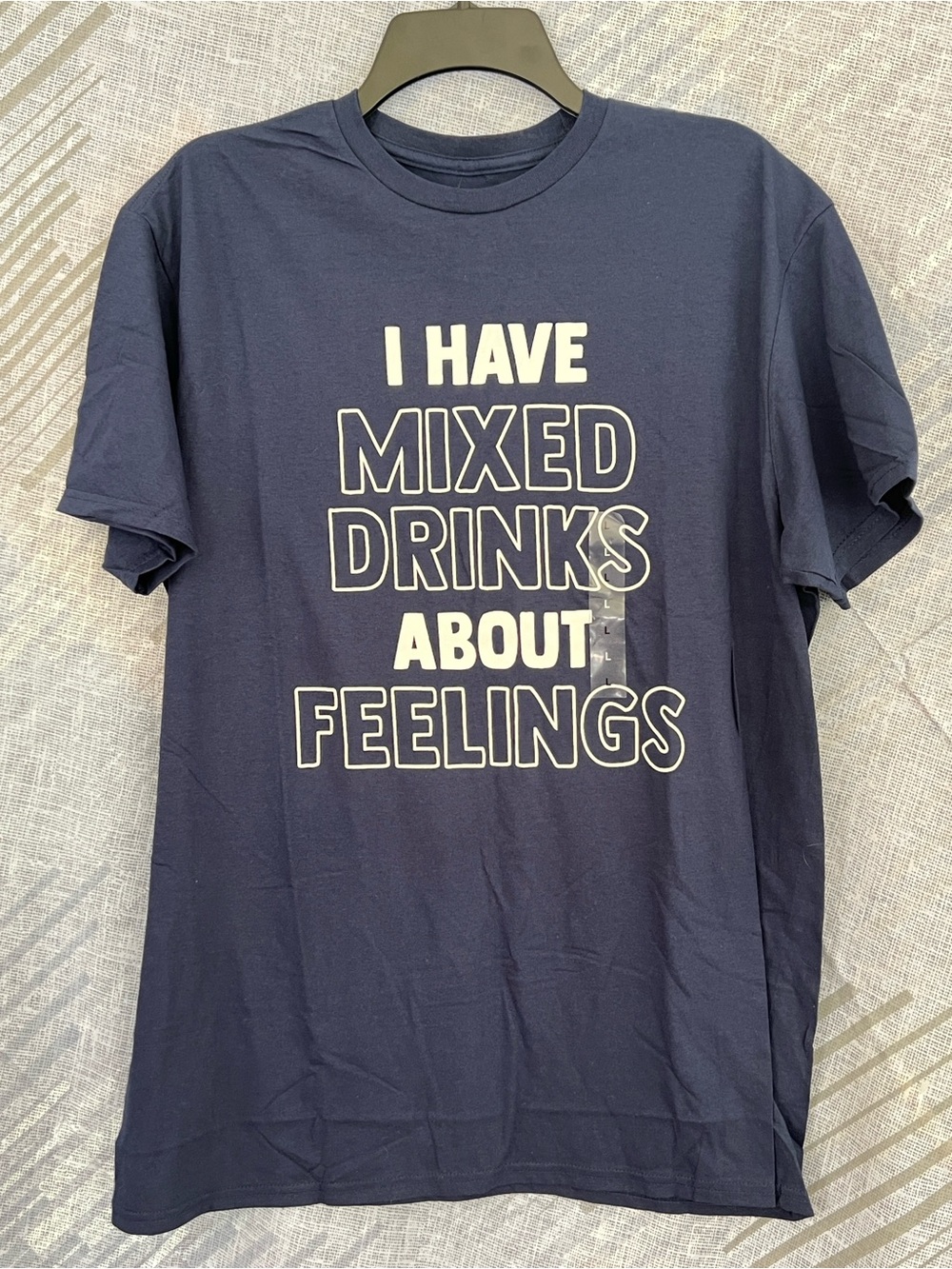 Hybrid Apparel Navy Short Sleeve Tee with White Graphic Text